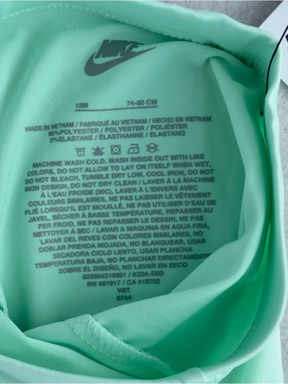 Nike Baby Girls 2-Piece Leggings Outfit Mint Foam Size 12 Months NWT NEW - Picture 8 of 11